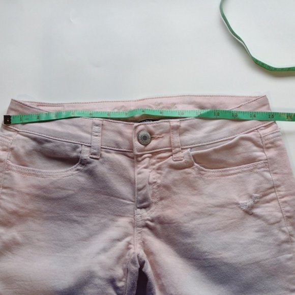 American Eagle Pink Acid Wash Jeggings - Picture 4 of 6